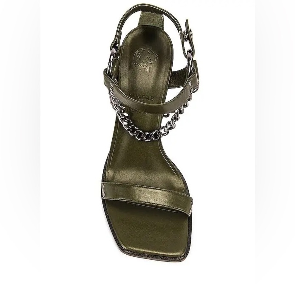 Dundas X Revolve Coco Heel olive khaki